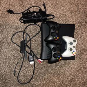 Xbox 360 with controller and cords